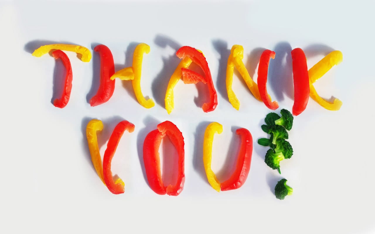 Image result for Thank you in food images