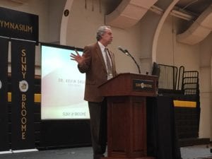 SUNY Broome President Kevin E. Drumm at the Spring 2018 Faculty Staff Assembly