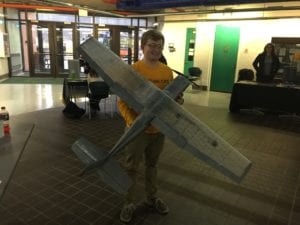 Engineering Brandon McCreary used a #-D printer to make his own remote-controlled airplane.