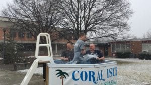 And then there were three in the water at the Polar Plunge!