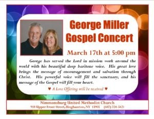 Poster for George Miller Gospel concert