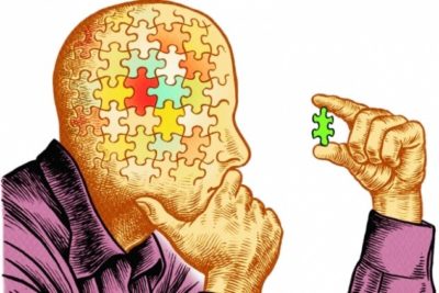 A brain made out of puzzle pieces