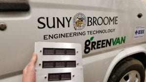 A voltage panel on the Green Van