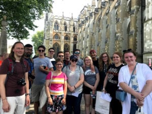 BIO 293 students outside Westminster Abbey