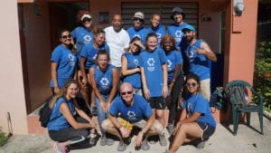 SUNY students volunteering with NECHAMA in Puerto Rico, including Milagros Gonzalez.