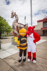 Stinger and SUNY Cortland's Red Dragon