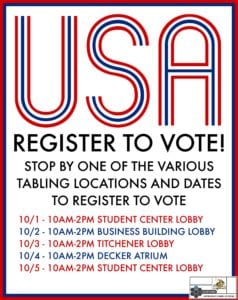 October 2018 voter registration dates and times