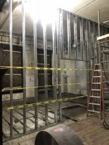 Progress on the future SUNY Broome Culinary Arts and Events Center: interior framing of the walls has begun in the historic Carnegie Library building!
