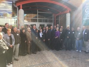 SUNY Broome alumni during the opening of the Calice Advanced Manufacturing Center on Oct. 17, 2018.
