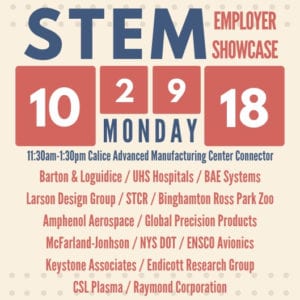 Flyer for the STEM employer showcase on Oct. 29, 2018