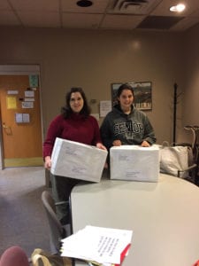The SUNY Broome’s Women’s Discussion Group, a student group focusing on women’s issues, donated multiple boxes of books to the Women’s Prison Book Project on October 30, 2018. 