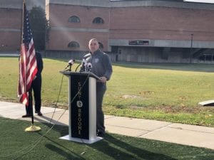 State Senator Fred Akshar speaks during the 2018 Veterans Day ceremony