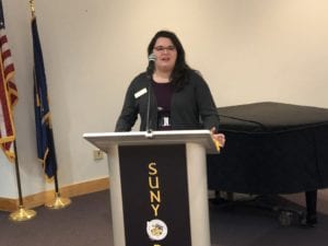 Megan Comstock, the Bellevue Relationship Manager with an office on the SUNY Broome campus