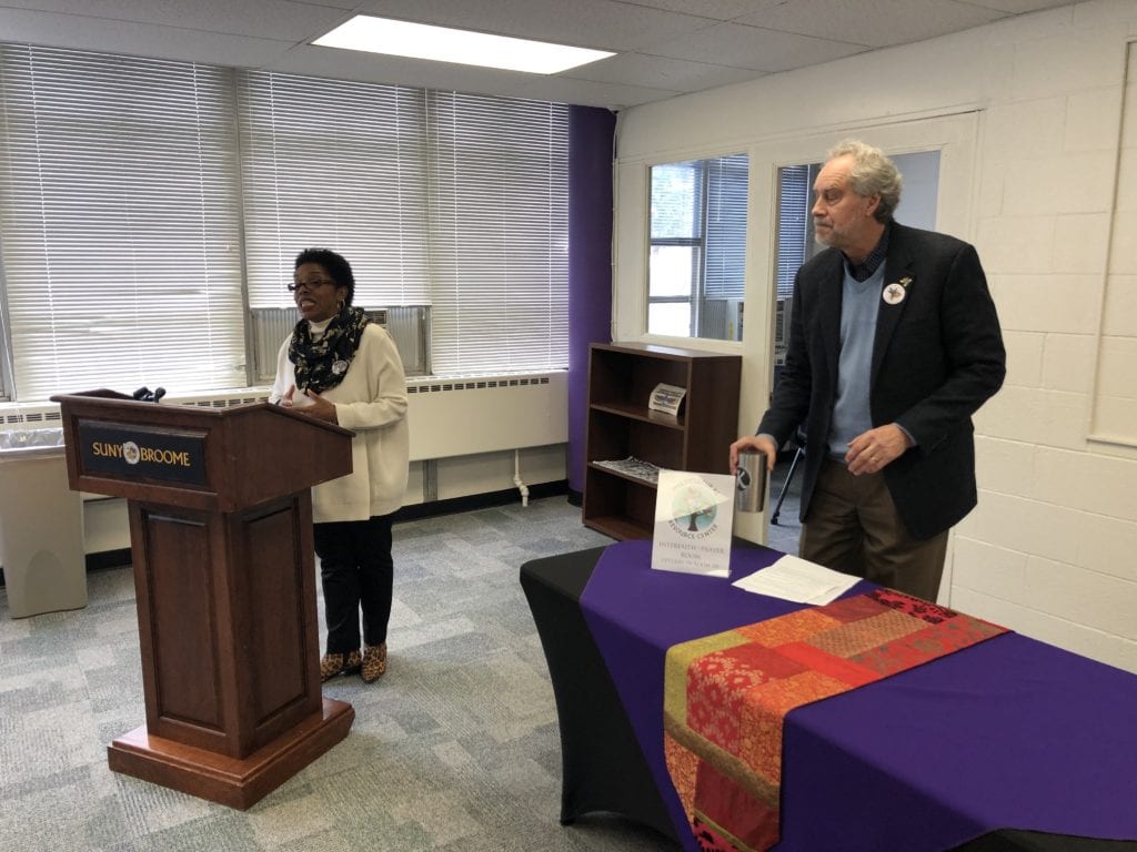 Vice President Carol Ross-Scott speaks at the opening of the Multicultural Resource Center on Feb. 27, 2019