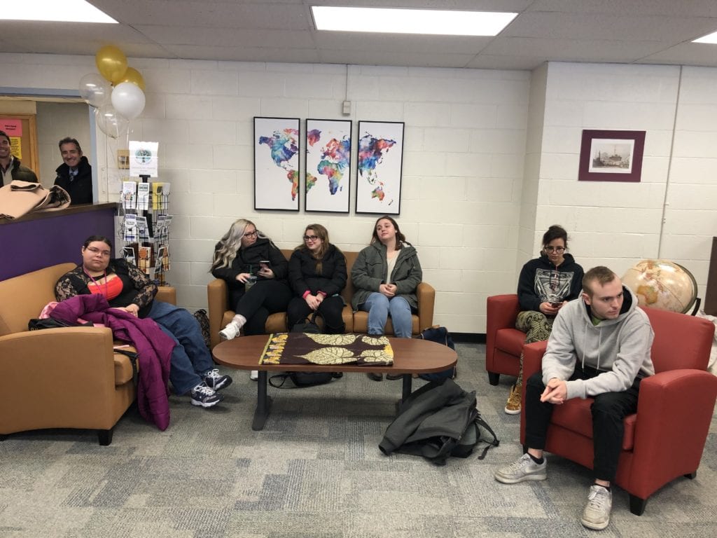 Students in the lounge space of the Multicultural Resource Center on Feb. 27, 2019