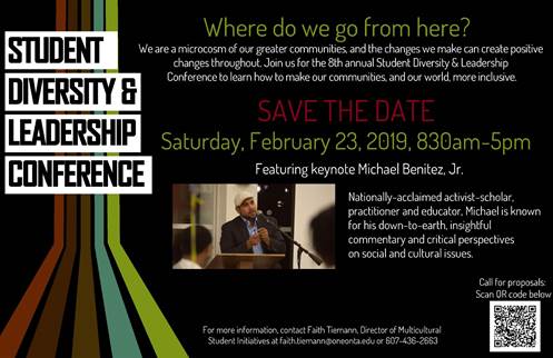 Each year, SUNY Oneonta hosts a diversity and leadership conference that we hope to get SUNY Broome students to attend. We are offering transportation and free registration to the first seven students to sign up for the Feb. 23 event.