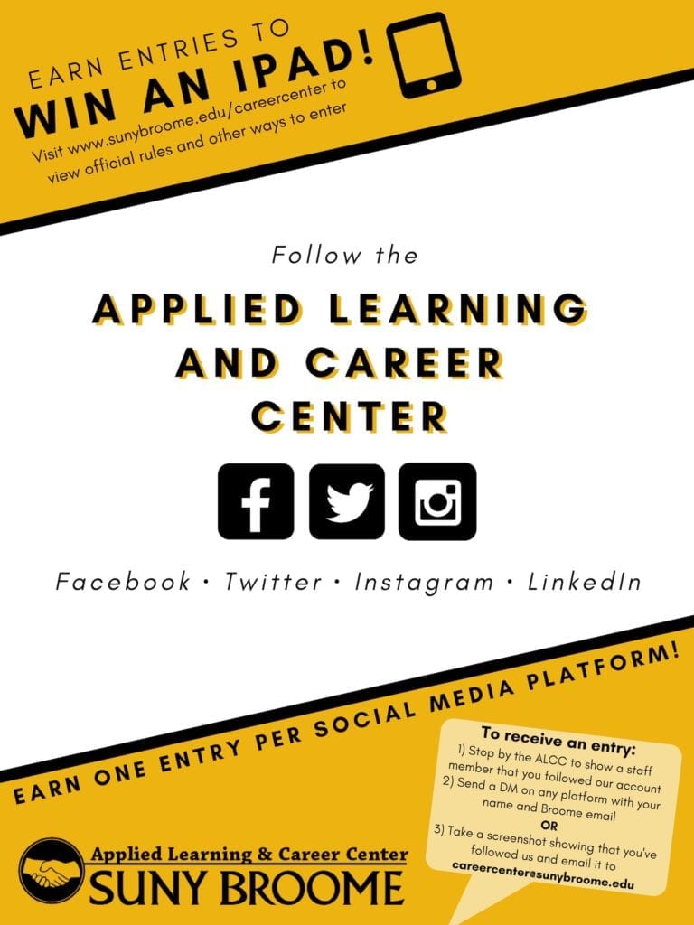 The Applied Learning & Career Center is giving away an iPad with their 2019 Career Prep Series!
