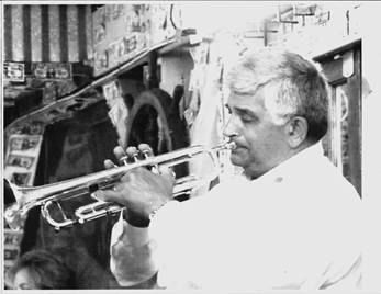Armand Olevano on his trumpet