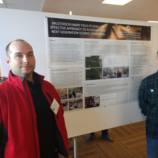 Geoscience and Chemistry Professors Jason Smith and Robert Congdon recently presented their multi-disciplinary undergraduate research field project in Portland, Maine, at the Northeast Geological Society Meeting