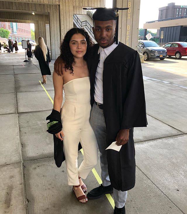 Graduate Oshawn Worthen and his girlfriend