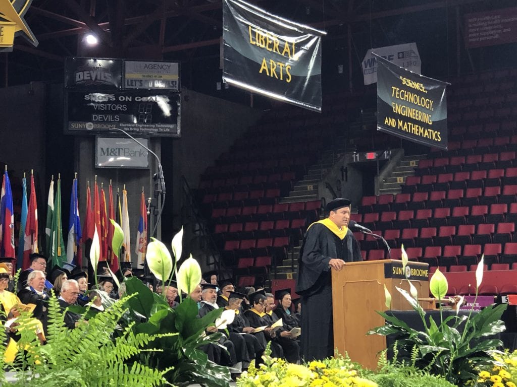 Anthony Paniccia speaks during Commencement 2019.