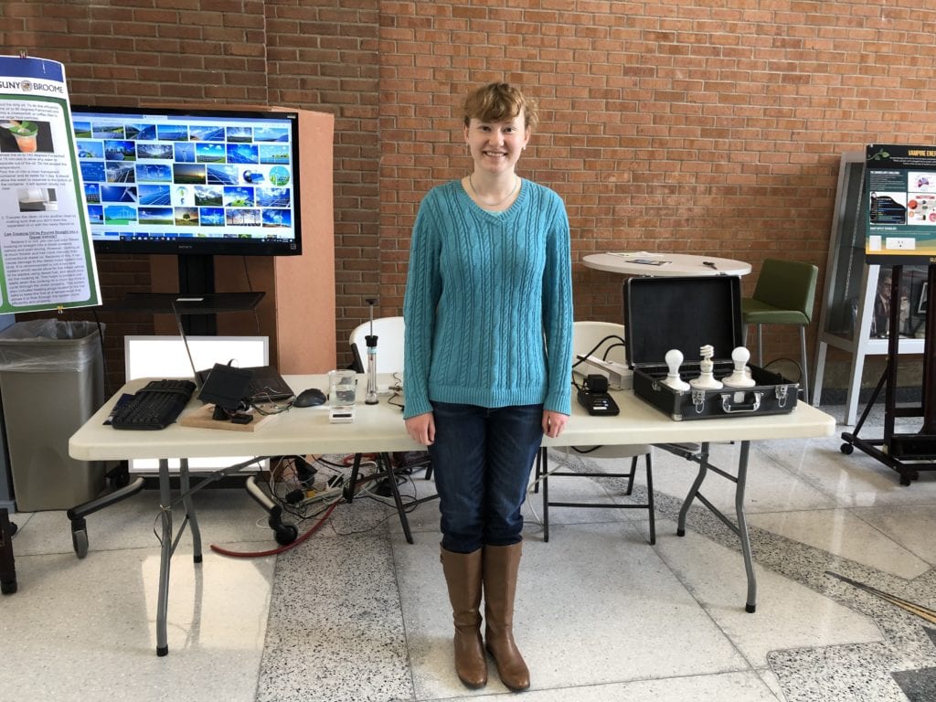 Engineering Science major Diana Kelly at the Clean Energy Open House.