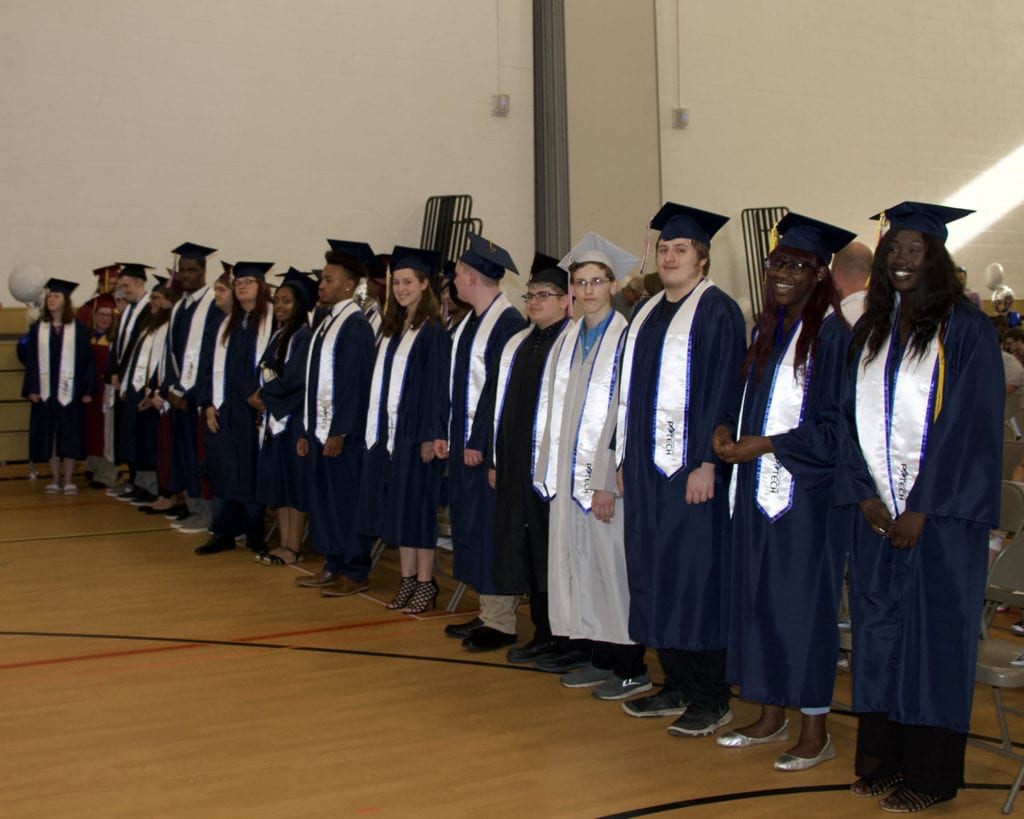 The P-TECH Class of 2019 during the Commencement ceremony at Broome-Tioga BOCES