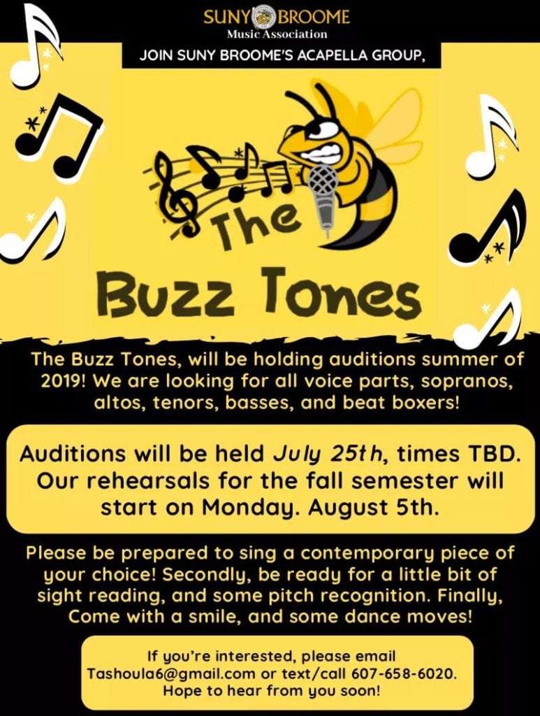 Flyer advertising the Buzz Tones