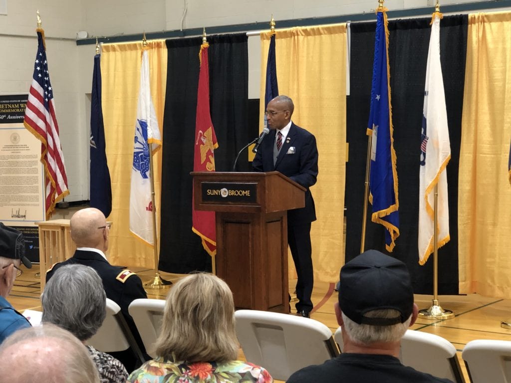 Major General Arnold Fields speaks to Vietnam War veterans