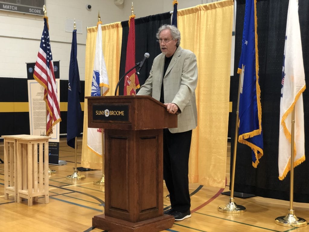SUNY Broome President Kevin Drumm speaks to Vietnam War veterans