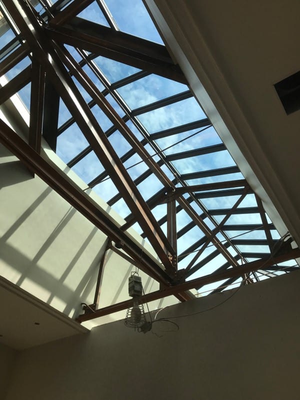 The skylight in the Culinary & Event Center