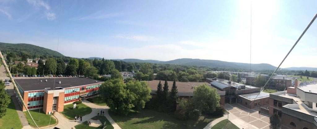 An eagle-eye view of campus, courtesy of the SUNY Broome balloon