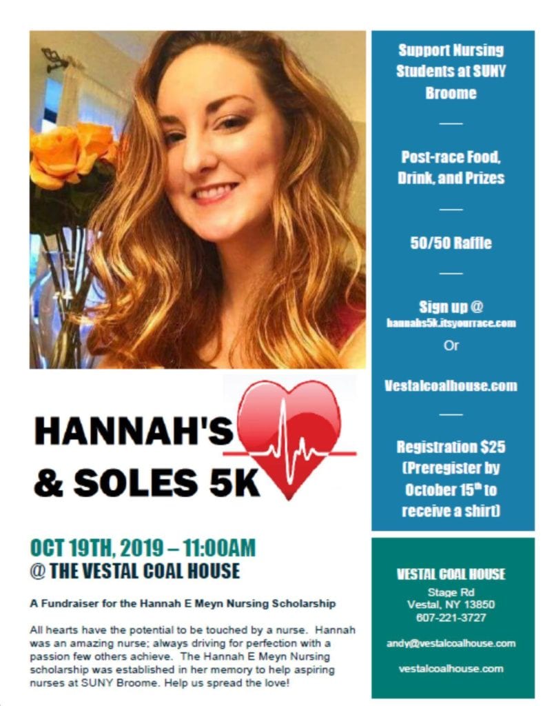 Flyer for the Hannah Hearts and Soles 5K 