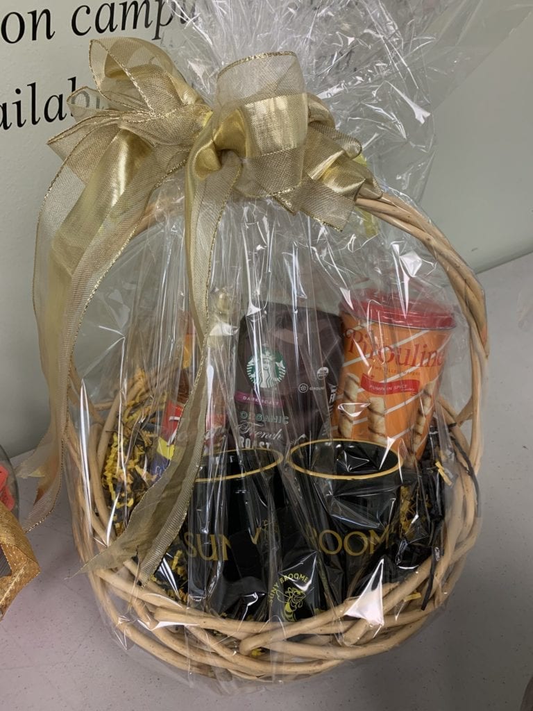 One of the baskets the BCC Foundation is raffling off