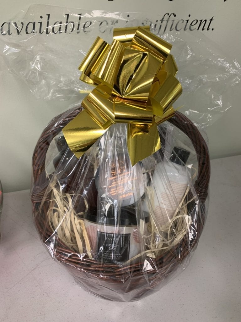 One of the baskets the BCC Foundation is raffling off