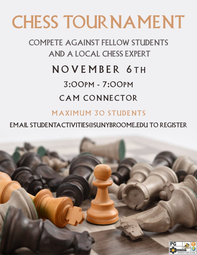 It's your move: Participate in a chess tournament from 3 to 7 p.m. Nov. 6 in the Calice Advanced Manufacturing Center connector.