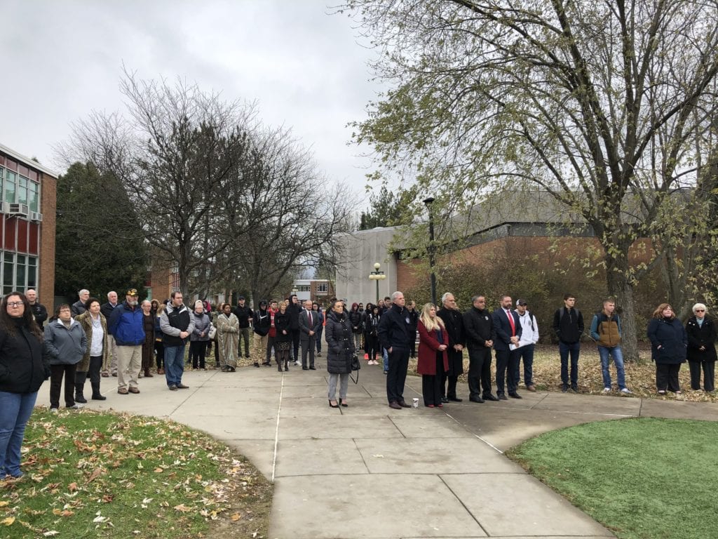 The SUNY Broome community gathers for the 2019 Veterans Day ceremony
