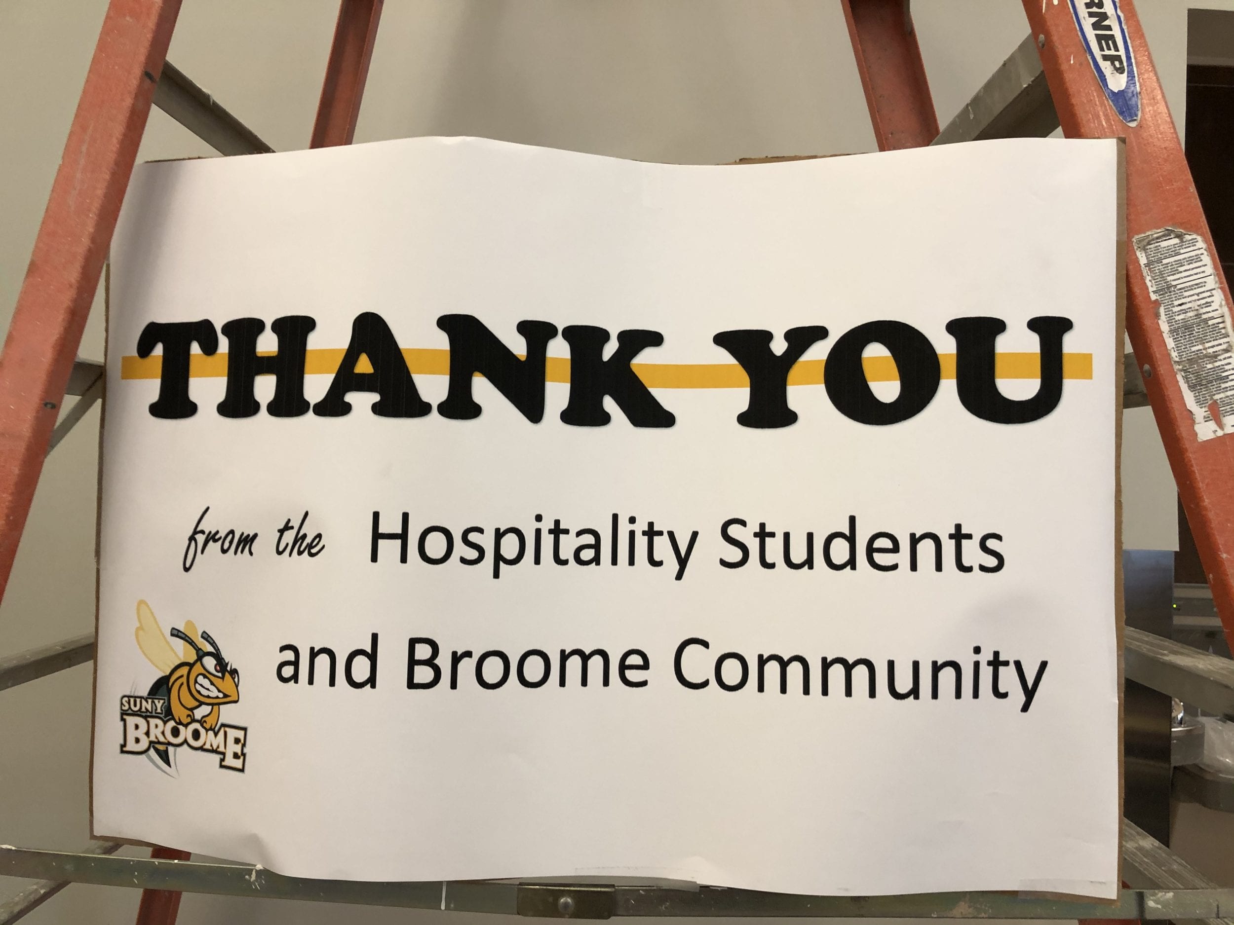 Thank you from the Hospitality students