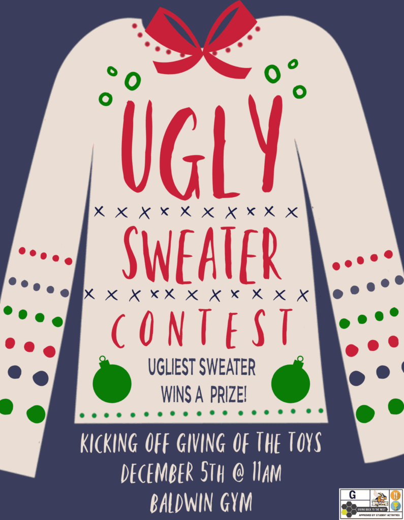 How ugly is your holiday sweater? Break out your kitschy Christmas best for our annual Ugly Sweater Contest, which takes place Dec. 5, right before the Giving of the Toys!