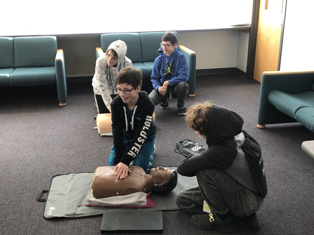 Students learn how to perform CPR during SPARK on Jan,. 22, 2020