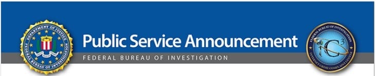 FBI Public Service Announcement banner