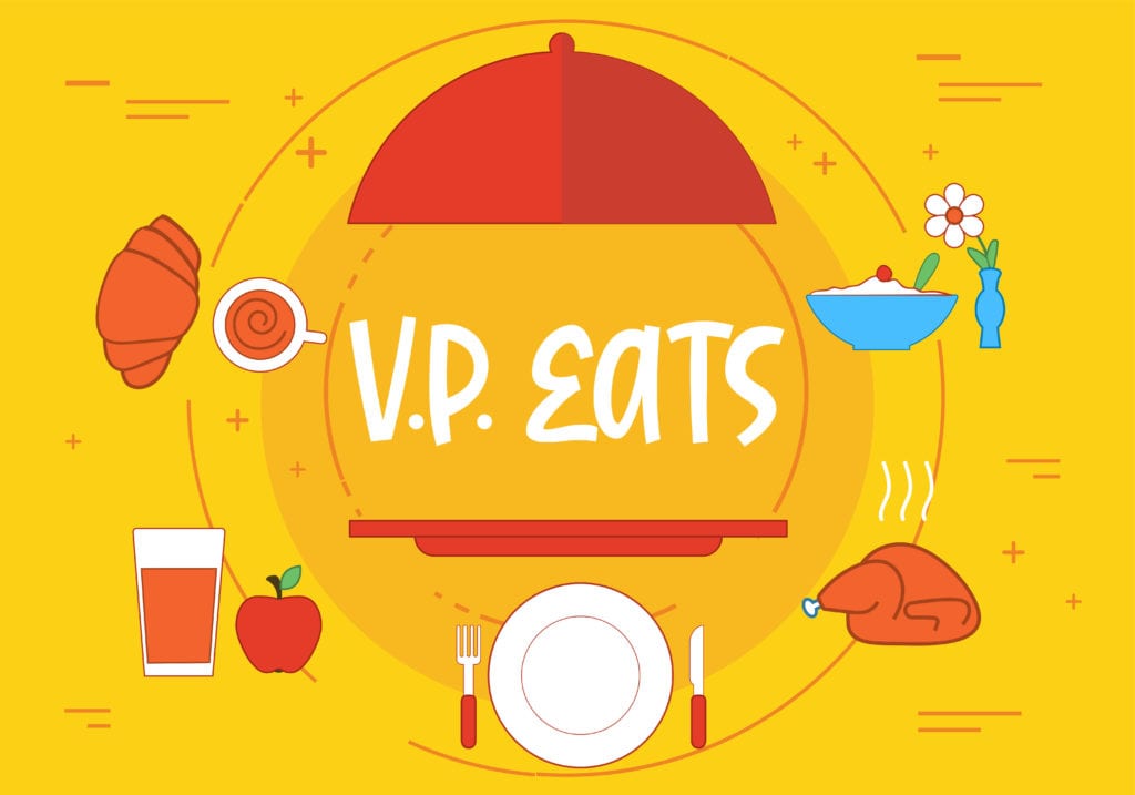 food, plate, utensils, apple, mug, turkey, "V.P. Eats"
