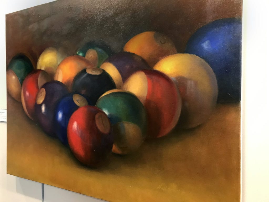painting of pool balls, billiards