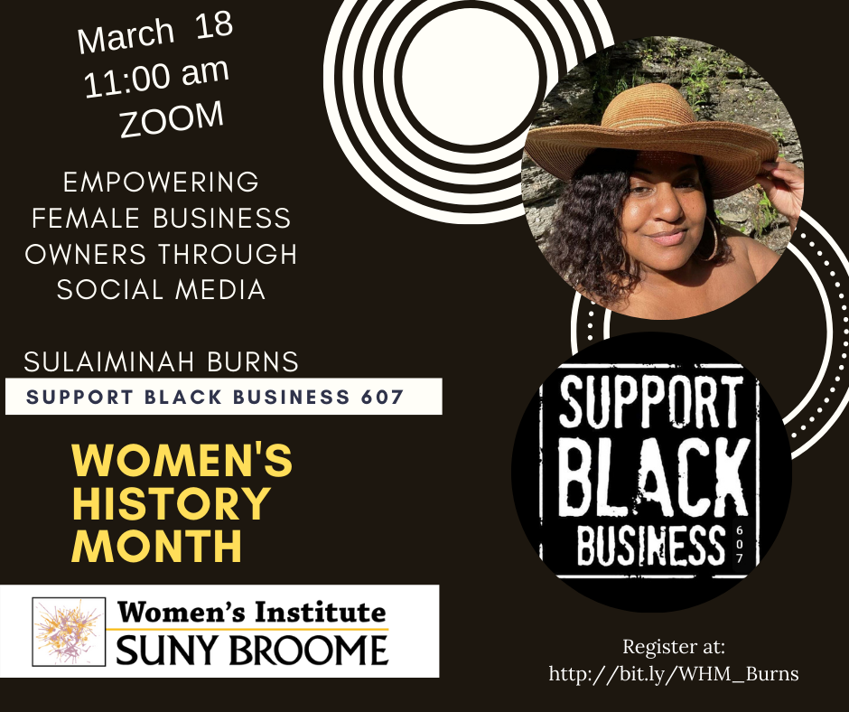 Womens History Month Burns; March 18, 2021 at 11:00 am via Zoom