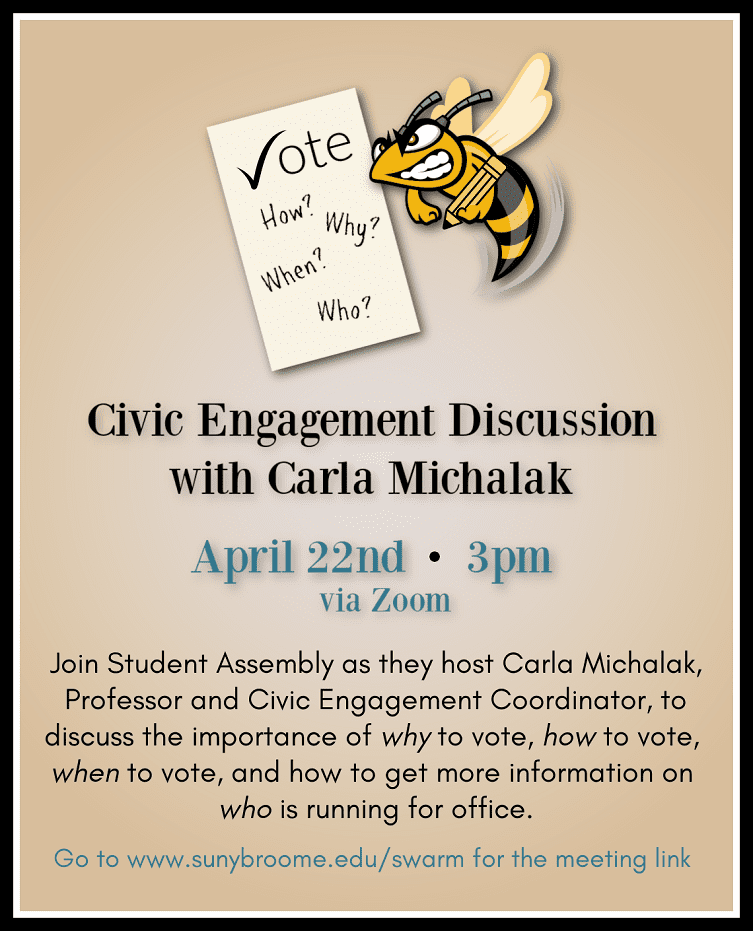 Civic Engagement Discussion with Carla Michalak April 22, 2021 3:00 pm