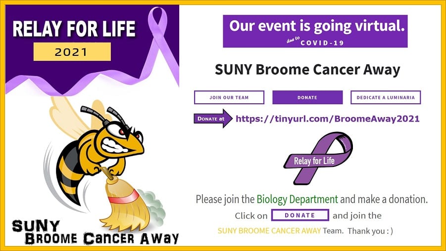 Relay for life 2021 - SUNY Broome Cancer Away