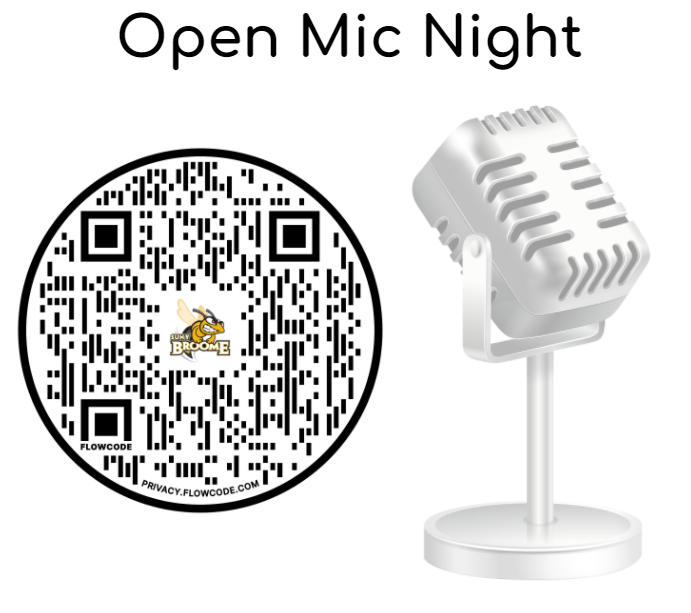 Open Mic Night. Use the QR code displayed here.