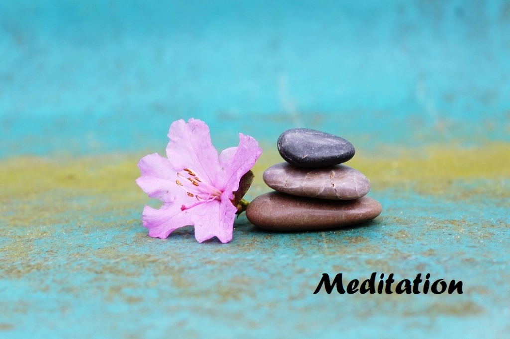 Meditation stones and azalia