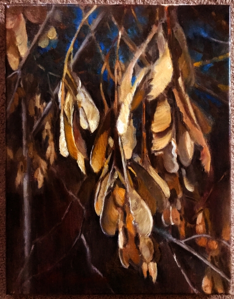 Hall Groat’s oil painting, entitled End of a Season #2, 14x11 in., Oil on canvas, explores nature's transition into autumn during the height of the pandemic in 2021.