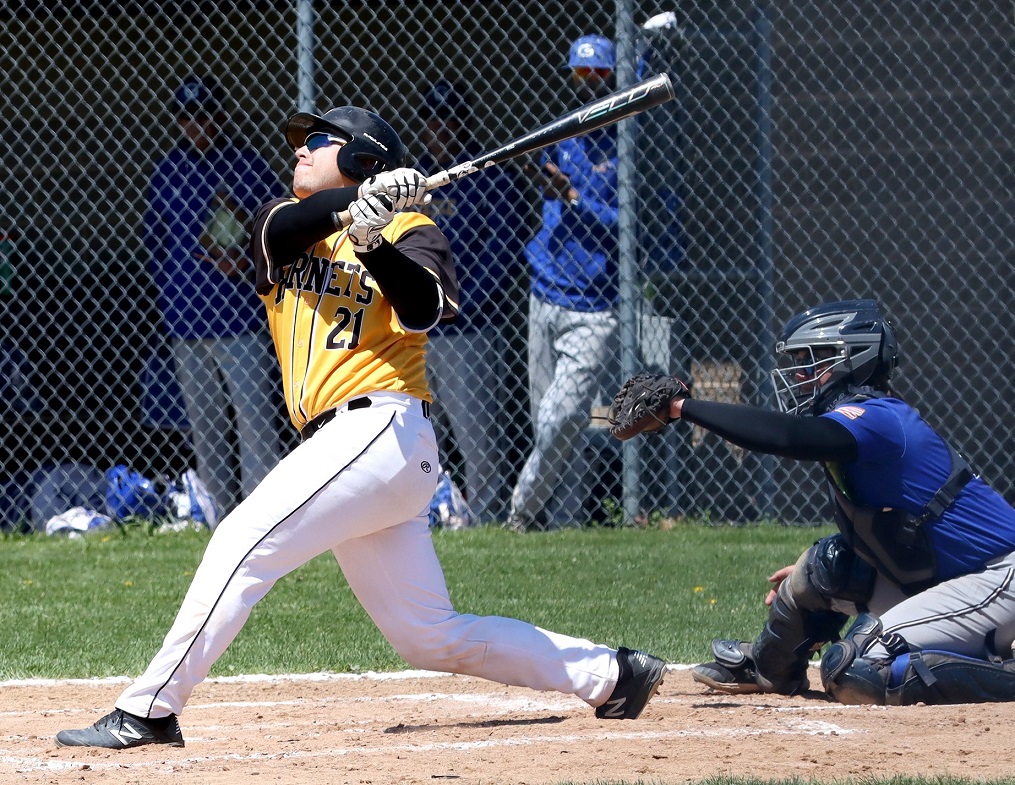 Tyler Kopolow at bat for SUNY Broome Baseball